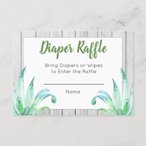 Rustic Dinosaur Diaper Raffle Card