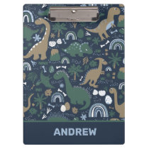 Rustic Dinosaur Forest Prehistoric Personalized Clipboard