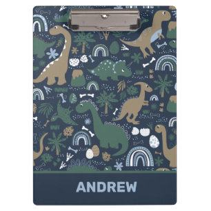 Rustic Dinosaur Forest Prehistoric Personalized Clipboard