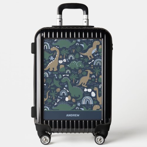 Rustic Dinosaur Forest Prehistoric Personalized Luggage