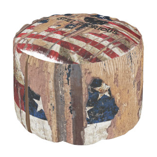 Rustic Distressed American Flag | Still Glorious | Pouf