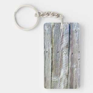 Rustic distressed barn wood keychain