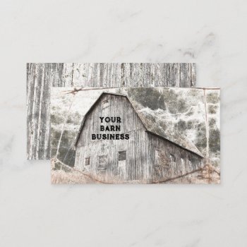 Rustic Distressed Gray Brown Barn Vintage Texture Business Card by MargSeregelyiPhoto at Zazzle
