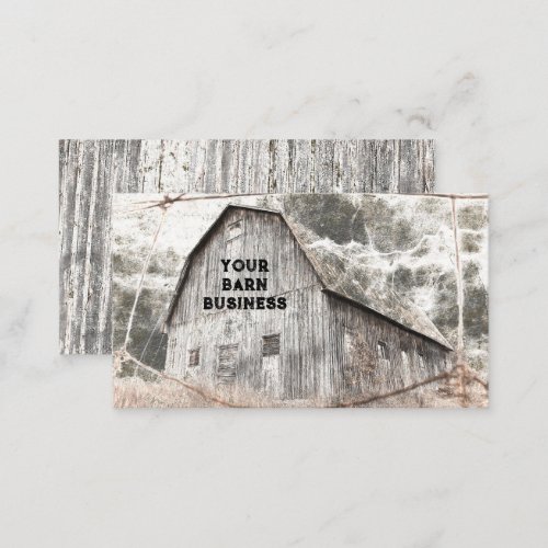 Rustic Distressed Gray Brown Barn Vintage Texture Business Card