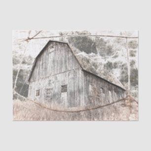 Rustic Distressed Gray Brown Barn Vintage Texture Tissue Paper