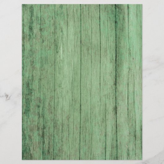Rustic Distressed Green Wood Paper (Front)