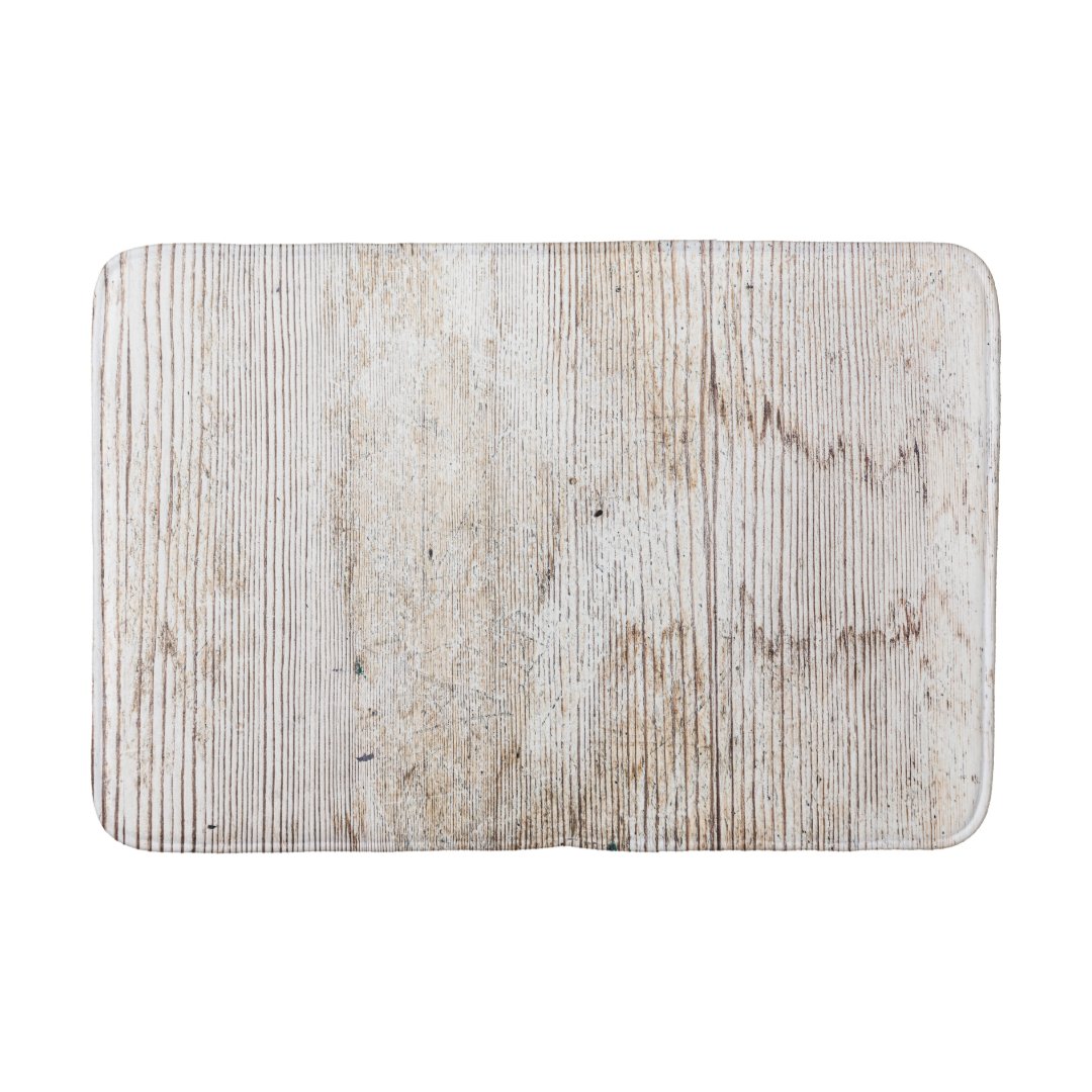 Rustic Distressed Natural Wood Bath Mat Zazzle