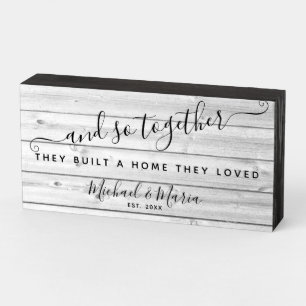 Rustic Distressed Personalized Farmhouse Family Wo Wooden Box Sign