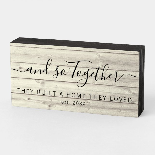 Rustic Distressed Personalized Farmhouse Family Wooden Box Sign (Angled Horizontal)