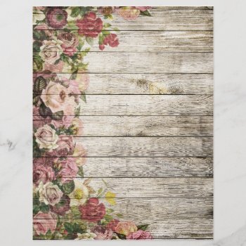 Rustic Distressed Vintage Roses Painting On Wood by RusticVintage at Zazzle