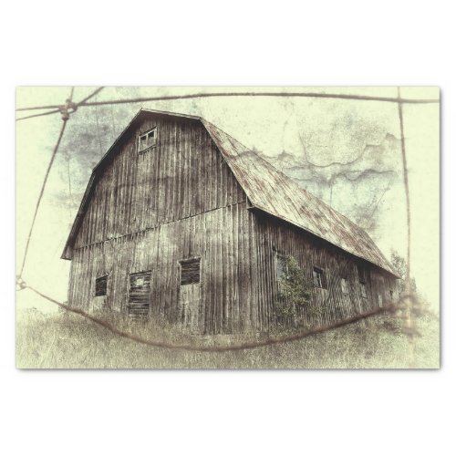 Rustic Distressed Vintage Texture Old Barn  Tissue Paper