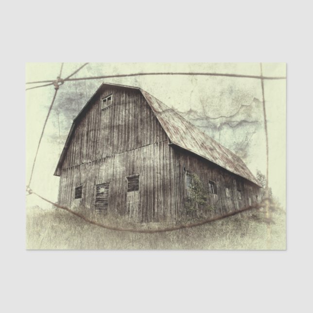 Rustic Distressed Vintage Texture Old Barn  Tissue Paper (Front)