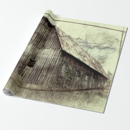 Rustic Distressed Vintage Texture Old Barn Wrapping Paper