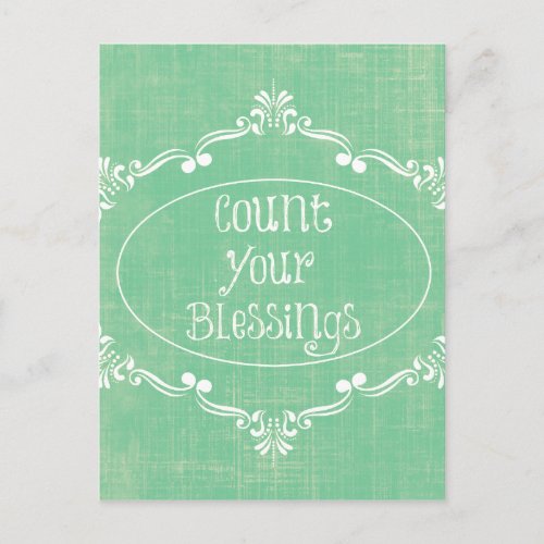 Rustic distressed with Count your Blessings Quote Postcard