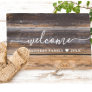 Rustic Distressed Wood Family Name Welcome Doormat