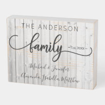 Rustic Distressed Wood Family Name