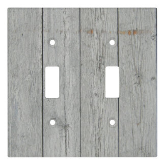 Rustic Light Switch Covers | Zazzle - Rustic Distressed Wood Look Double Switch Plate