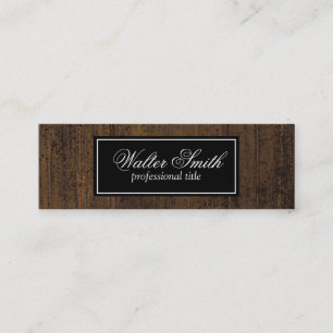 Rustic Distressed Wood Mini Business Card