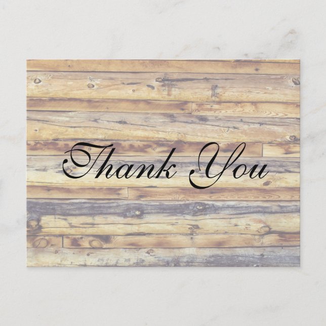 Rustic distressed  Wooden Floor | Thank You Card (Front)
