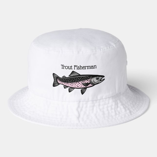 Rustic DIY Colors Trout Fish Bucket Hat (Front)