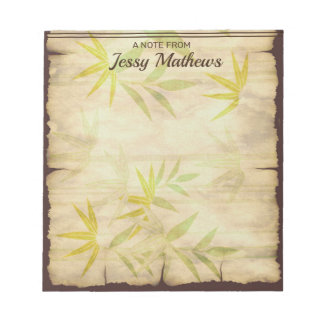 RUSTIC DIY VINTAGE PARCHMENT BOTANICAL TEMPLATE NOTEPAD