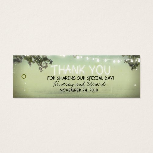 Rustic DIY Wedding Favor Tag With String Lights Business Card