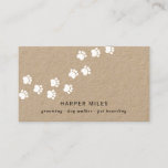 Rustic dog boarding professional white paw path business card
