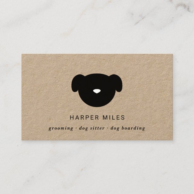 Rustic dog logo dog sitter business card (Front)