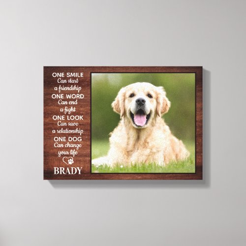 Rustic Dog Lover Quote Keepsake Dog Photo Canvas Print