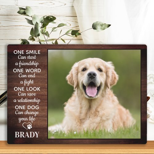 Rustic Dog Lover Quote Keepsake Dog Photo Plaque