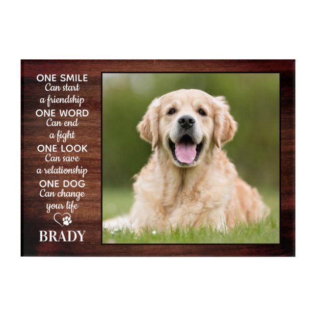 Rustic Dog Lover Quote Keepsake Dog Photo Plaque  Acrylic Print (Front)