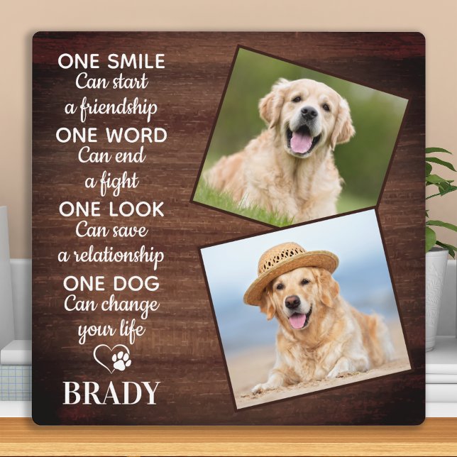 Rustic Dog Lover Quote Keepsake Pet Dog Photo  Plaque (Creator Uploaded)
