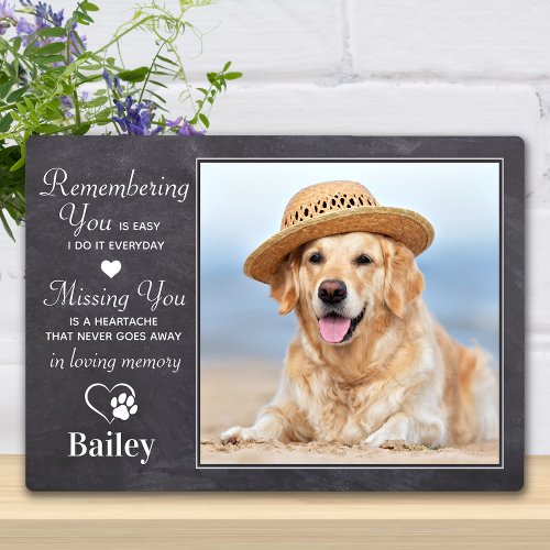 Rustic Dog Memorial Custom Photo Pet Loss Sympathy Plaque