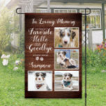 Rustic Dog Memorial Photo Collage Pet Loss  Garden Flag<br><div class="desc">Celebrate your best friend with a custom pet memorial garden flag in a rustic wood grain design. This unique dog memorial photo collage garden flag is the perfect gift for yourself, family or friends to honor those loved . We hope your dog photo memorial garden flag keepsake will bring you...</div>