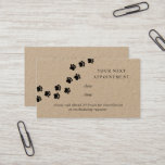 Rustic Dog Paw Path Kraft Paper Appointment Card at Zazzle