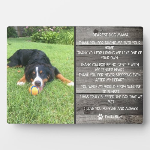 Rustic Dog Pet Memorial Keepsake Quote Plaque