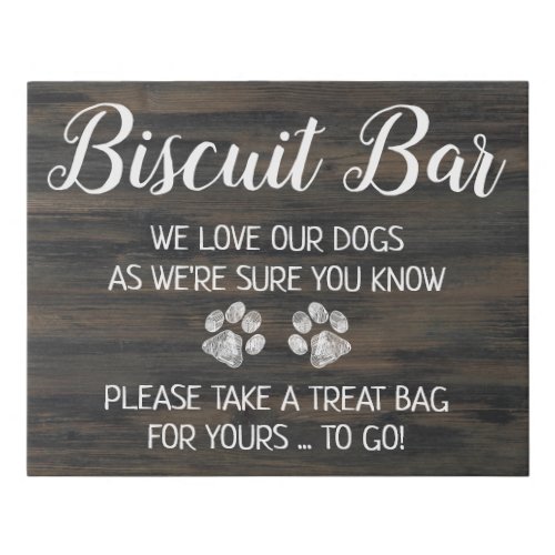 Rustic Dog Treat Wedding Biscuit Bar Favor Sign