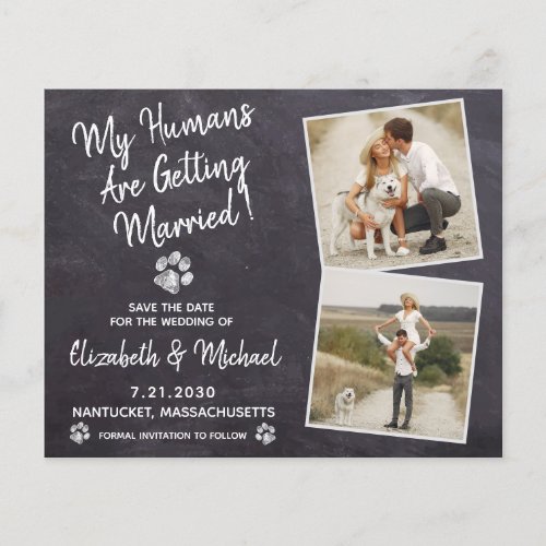 Rustic Dog Wedding Budget Save The Date Postcard
