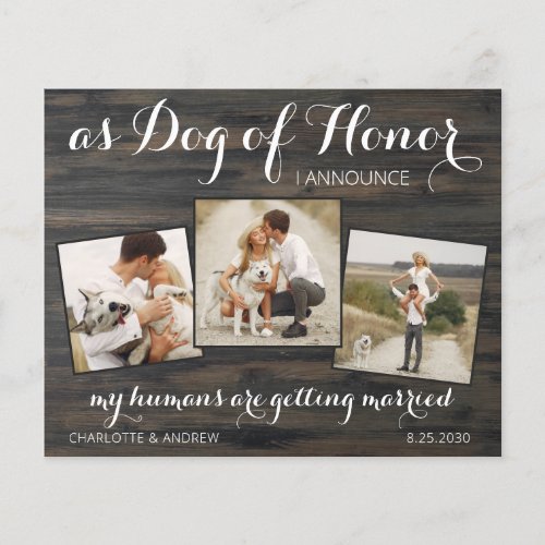 Rustic Dog Wedding Save The Date Budget QR Code 