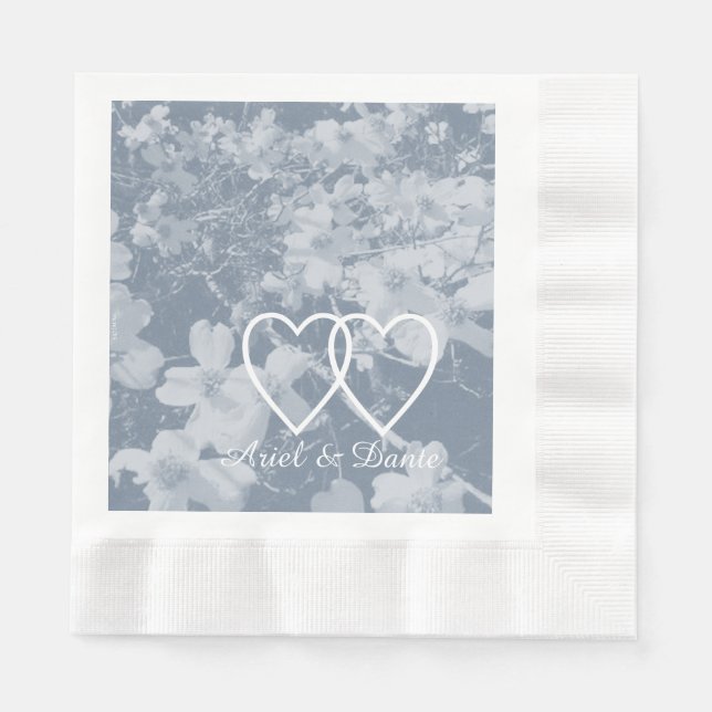 Rustic Dogwood Blossom Wedding Handfasting lt. Gry Paper Napkins (Front)