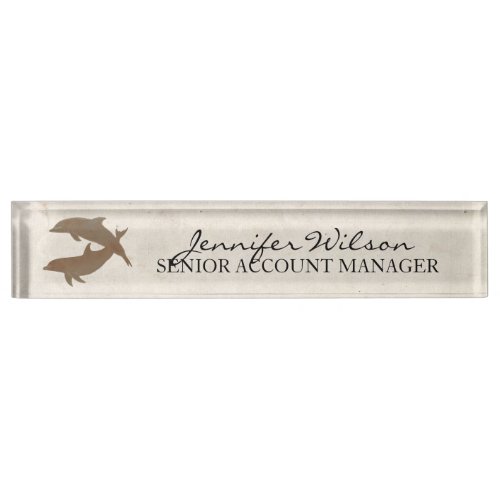 Rustic Dolphins Beach Wedding Name Plate