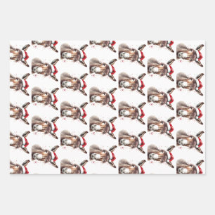 Rustic Donkey Christmas Gift Packaging Wrapping Paper Sheets
