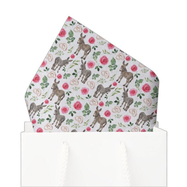 Rustic Donkey Floral Pink Tissue Paper (Creator Uploaded)