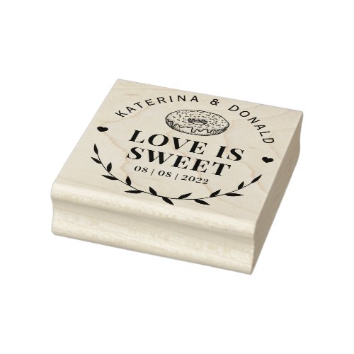Rustic Donut Love is Sweet Self_inking Stamp