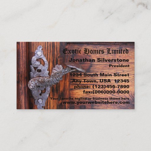 Customizable Rustic Door Business Cards