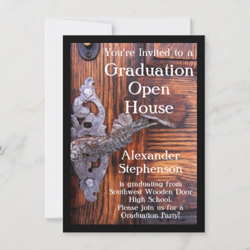 Rustic Door Graduation Party Invitation