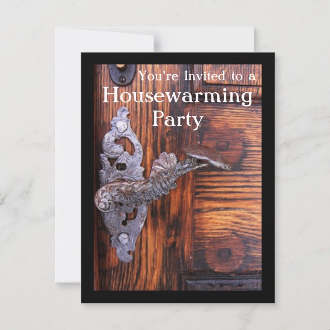 Rustic Door Housewarming Party Invitation (Front)