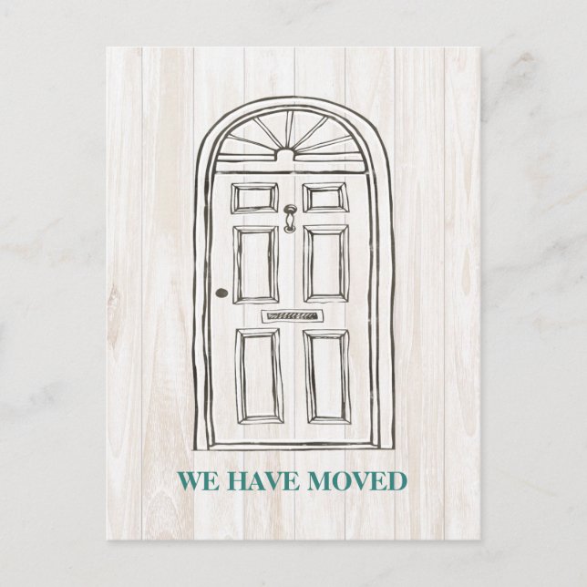 Rustic Door Moving Announcement Postcard (Front)