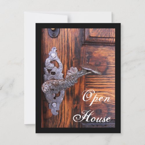 Rustic Door Open House Invitation