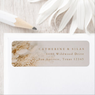 Rustic Dried flowers fall wedding return address Label